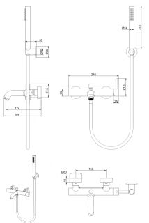Смеситель для ванны Grocenberg GB8099NK Никель