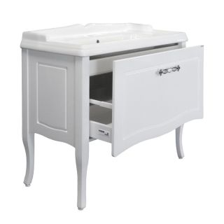 Тумба-умывальник Comforty Павия 100 белый глянец с раковиной 3310