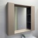Зеркало-шкаф Comforty Ангара-90 дуб латте с LED подсветкой и антизапотеванием