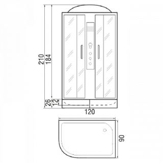 Душевая кабина RIVER DESNA  120/90/46                              МТ  L