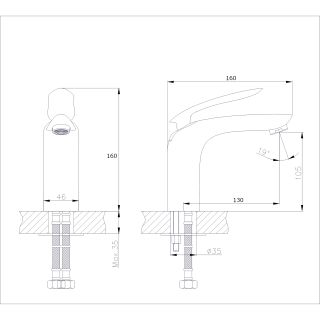 Смеситель для раковины RUSH Island (IS6535-11)