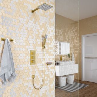 Душевая система Timo Tetra-thermo SX-0179/17SM с термостатом золото матовое