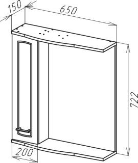 Зеркало-шкаф с подсветкой Bellezza Классик 65см левый белый 00000001080