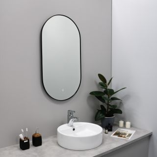 Зеркало FIXSEN с подсветкой LED овальное 50х100 см черное (FX-3100B)