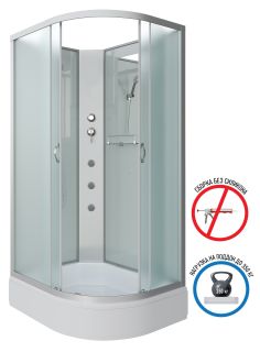 Душевая кабина Niagara NG-33184-14LBKG с гидромассажем 110x80см серебро/матовое