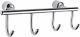 Вешалка с четырьмя крючками для ванной Wonzon & Woghand WW-9382-4 хром