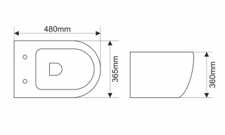 Подвесной унитаз Melana MLN-310302MDG безободковый тёмно-серый матовый