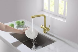 Смеситель для кухни Timo Saona 2396/17F золото матовое