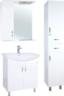 Зеркало-шкаф с подсветкой Bellezza Элеганс 60см левый белый 00000004790