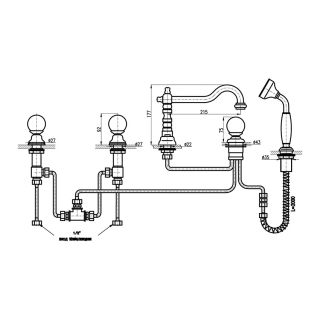 Смеситель на борт ванны Rav Slezak Brilliance 164.5P Хром