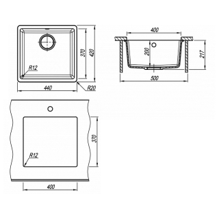 Кухонная мойка Florentina Вега 400 бежевый