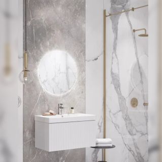 Тумба под раковину подвесная Velvex Compo tp.COM.9696.70.1Y белый глянец, 70 см