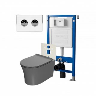 Комплект унитаза с инсталляцией Point Элемент PN48215WC с сиденьем Микролифт