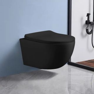 Подвесной унитаз Cerutti ORLTER Aria MBF CT10017 безободковый чёрный матовый