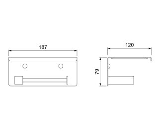 Держатель для туалетной бумаги Timo Selene с полкой для телефона чёрный 14044/03
