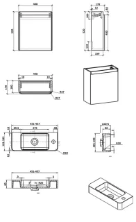Подвесная тумба с раковиной Parly Spa Gucci-45 белый глянцевый