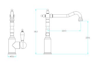 Смеситель для раковины Boheme CRYSTAL, Комплект золото