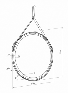 Зеркало с подсветкой Continent Millenium Brown ЗЛП836 на ремне 65см коричневый