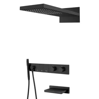 Душевой комплект Boheme Zodiac 133-2-B с термостатом чёрный