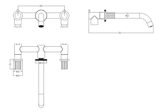 Встраиваемый смеситель для раковины Boheme Elegante 152-2-G-EL золото