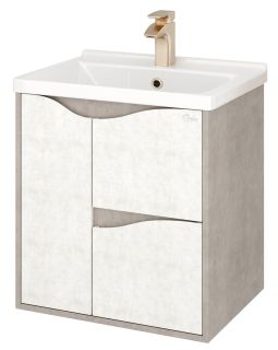 Подвесная тумба под раковину Onika Брендон 106138 60см бетон крем/камень светлый