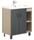 Напольная тумба под раковину Onika Тимбер 107057 70см серый матовый/дуб сонома
