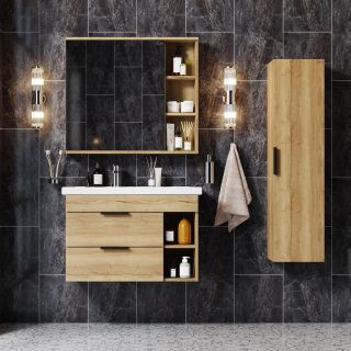 Подвесная тумба под раковину Onika Легран 108047 80см дуб галифакс