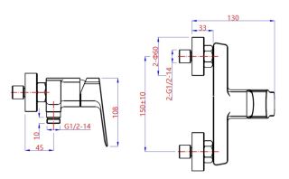Смеситель для душа Paini Viva Style P4YO511 чёрный