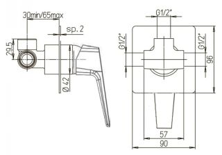 Встраиваемый смеситель для душа Paini Bari RTCR690 хром