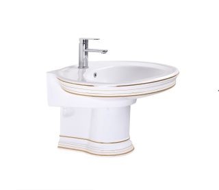 Раковина CeramaLux 4290 белая хром 75 см