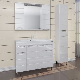 Зеркальный шкаф с подсветкой СанТа Родос 106018 100см белый