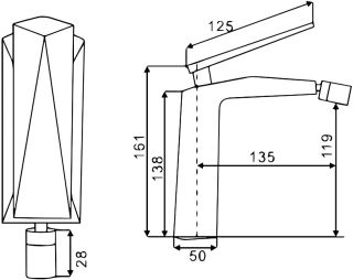 Смеситель для биде Boheme Venturo чёрный/хром 376-B