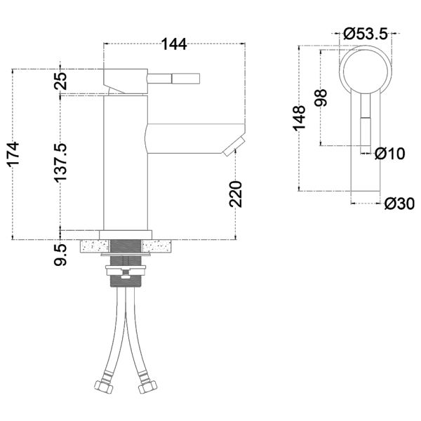 Смеситель для раковины Melana Tondo MELANA-610101 сатин