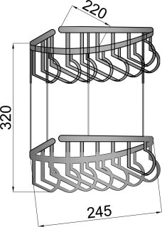 Полка угловая Boheme Brillante хром 10453