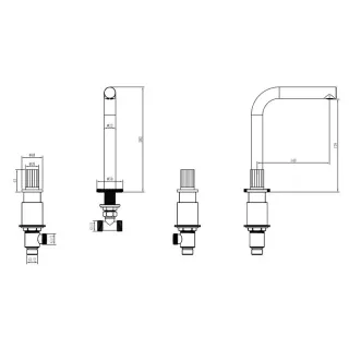 Встраиваемый смеситель для раковины Boheme Elegante 152-CR-EL хром