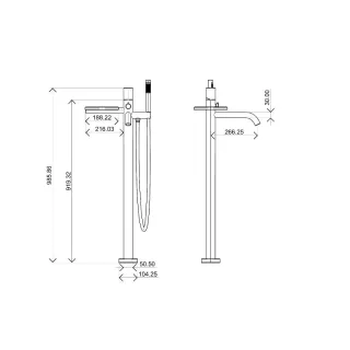 Напольный смеситель для ванны Boheme Stick Linea 129-BB.3 чёрный