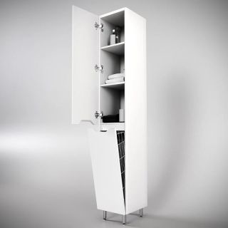 Пенал Style Line Марелла Люкс Plus L СС-00002428 30см с бельевой корзиной белый антискрейч