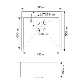 Мойка R5050H Melana ProfLine 3,0/200 сатин в комплекте с коландером и дозатором