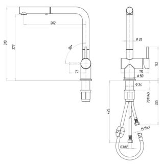 Смеситель для кухни Paini Cox HD90566CR1KM ultrawhite