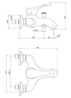 Смеситель для ванны Paini Bios 39CR11105LMKM хром