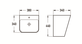 Раковина  CeramaLux 500Q белая 38 см