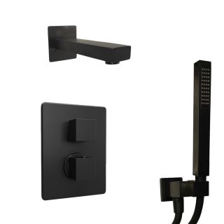 Душевой комплект Paini Grazia 21PZSET26911THBATH с термостатом чёрный матовый