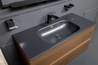 Раковина Armadi Art Vallessi 100см керамика антрацит глянец 838-100-B