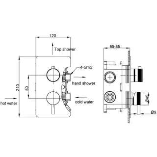 Встраиваемый смеситель для душа Boheme Cell 135-2-MG 2-х проходной золото матовое