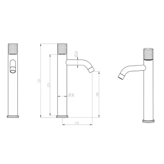 Смеситель для раковины Boheme Stick Linea 122-MG.3 золото матовое