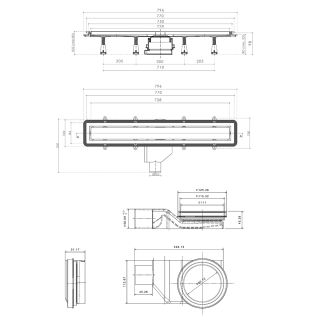Душевой лоток BETTOSERB 13100005 Premium 750