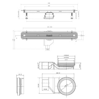 Душевой лоток Pestan Confluo Slim Line 450