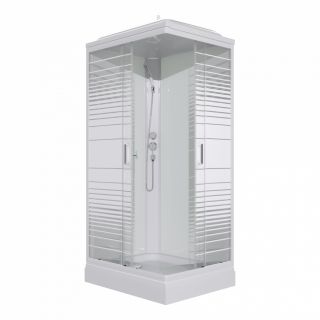 Душевая кабина Triton Квадро Щ0000064616 120x80 см профиль белый стекло с узором