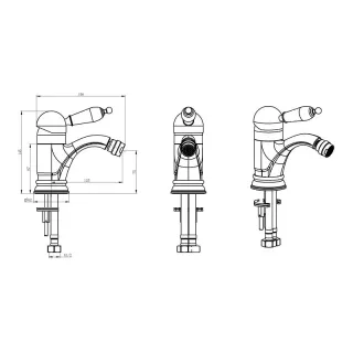 Смеситель для биде Boheme Tradizionale 266-BLC хром ручка чёрная