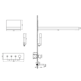 Душевой комплект Boheme Fusion 130-2-NB брашированный никель